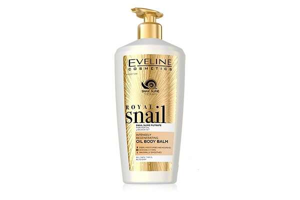 Eveline Royal Snail Oil Body Balm 350 ml Kuwait بلسم زيت الحلزون افيلين للترطيب و التخلص من علامات شد الجلد الكويت