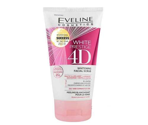 Eveline White Prestige 4d Whitening Facial Scrub 48h 150ml Kuwait سكراب تبييض البشرة افلين وايت برستيج الكويت