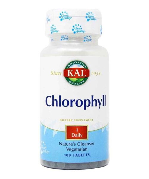 KAL Chlorophyll 20MG 100 Tablets Kuwait كبسولات كال كلوروفيل لتنظيف الامعاء و ازالة السموم من الدم و تقوية المناعة الكويت