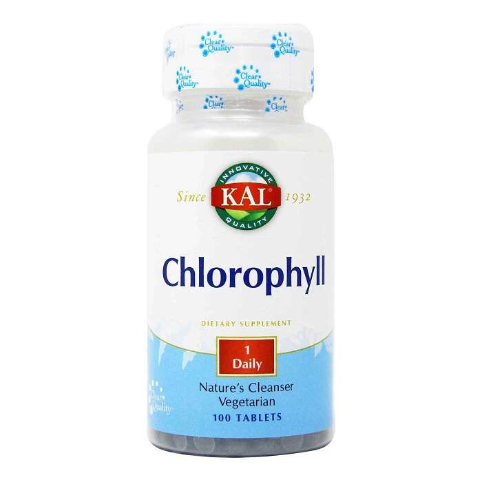 KAL Chlorophyll 20MG 100 Tablets Kuwait كبسولات كال كلوروفيل لتنظيف الامعاء و ازالة السموم من الدم و تقوية المناعة الكويت