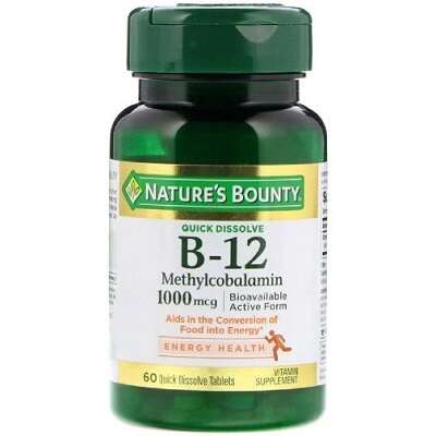 Nature'S Bounty Vitamin B12 1000 Mg 60 Tablets Kuwait اقراص فيتامين ب 12 تحت اللسان لتقوية الاعصاب نيتشرز باونتى 60 قرص الكويت