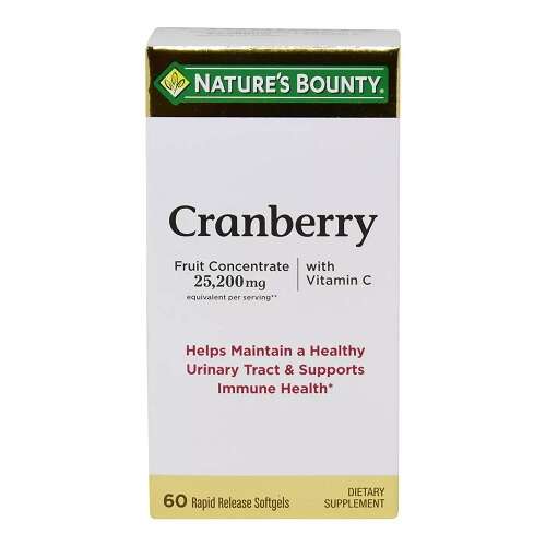 Nature's Bounty Cranberry With Vitamin C 60 Capsules Kuwait كبسولات التوت البرى مع فيتامين سى لعلاج التهاب المسالك البولية و الكلى 60 كبسولة الكويت