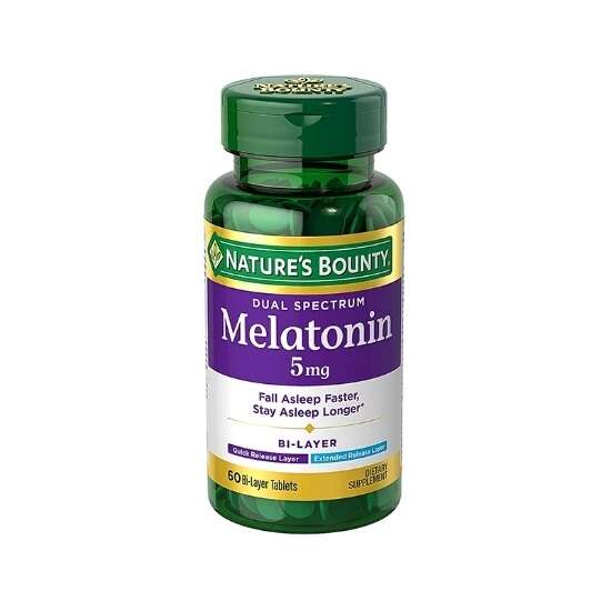 Nature's Bounty Melatonin 5 mg 60 Tablets For Better & Longer Sleep Kuwait اقراص ميلاتونين لعلاج الارق و قلة النوم 5 ملليغرام 60 قرص نيتشرز باونتى الكويت