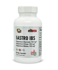 Pure Health Gastro IBS Magnesium 60 Capsules Kuwait بيور هيلث جاسترو اي بي اس 60 كبسولة ماغنيسيوم بالكويت