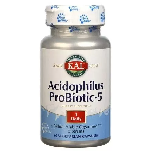 KAL Acidophilus Probiotic-5 60 Capsules Kuwait كال اسيدوفيليس بكتيريا نافعة-5 60 كبسولة الكويت