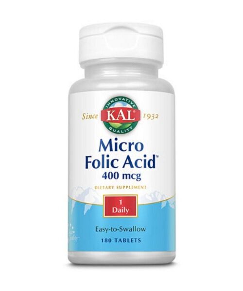 KAL Micro Folic Acid 400 MCG 180 Tablets Kuwait كال مايكرو فوليك أسيد 180 قرص الكويت