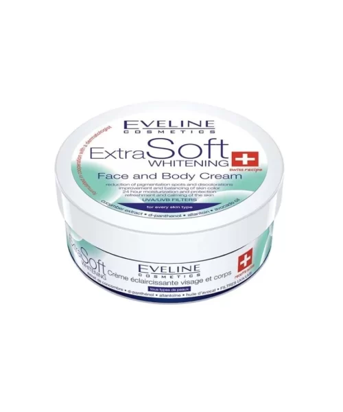 Eveline Extra Soft Whitening Face & Body Cream 200 ML Kuwait ايفلين اكسترا سوفت كريم مفتح للوجه والجسم 200 مل الكويت