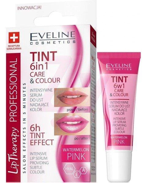 Eveline Lip Serum Pink Tint 6 in 1 Care & Color Kuwait إيفيلين سيروم معالج الشفاة لون وردي 6 في 1 - 12 مل الكويت
