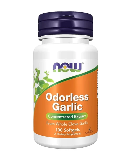 Now Odorless Garlic 500 mg 100 Softgels Kuwait ناو مستخلص ثوم مركَّز خالٍ من الرائحة 500 مج - 100 كبسولة هلامية الكويت
