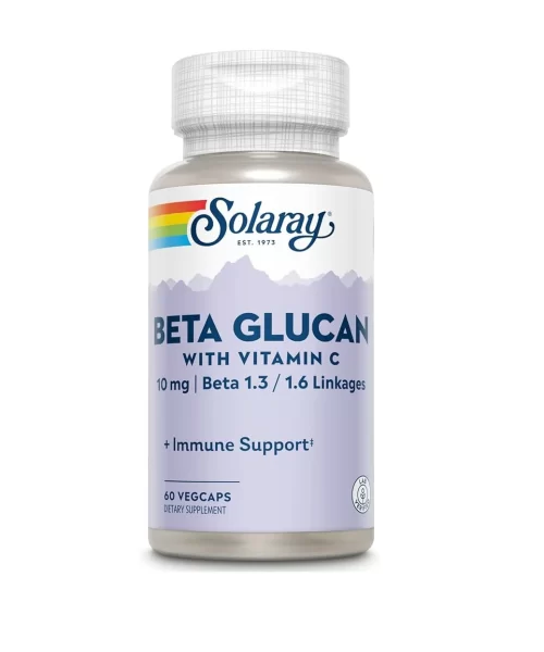 Solaray Beta Glucan With Vitamin C 10 MG 60 Veg Capsules For immunity Kuwait سولارى بيتا غلوكان مع فيتامين سى 10 مج 60 كبسولة نباتية الكويت