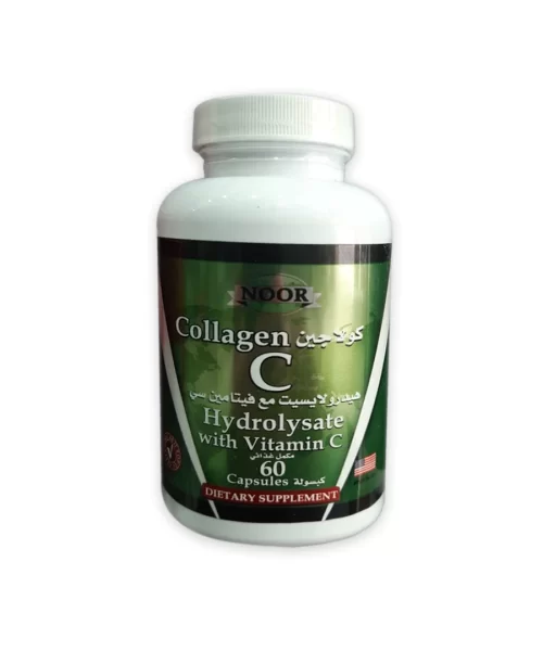 Noor Collagen hydrolysate Plus Vitamin C 60 Capsules Kuwait نور كولاجين هيدرولايسيت مع فيتامين سي 60 كبسولة الكويت