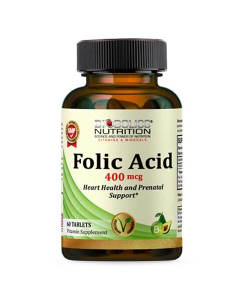 Biobolics Folic Acid 400 MCG 60 Tablets Kuwait بايوبولكس أقراص فوليك أسيد 400 مكج حمض الفوليك الكويت