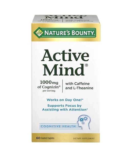 Natures Bounty Active Mind 1000 mg 60 Tablets Kuwait ناتشرز باونتي أكتيف مايند 1000 ملغ 60 كبسوله الكويت