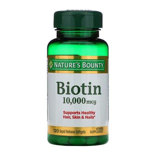 Natures Bounty Biotin 10,000 MCG 120 Capsules Kuwait كبسولات بيوتين للشعر و الجلد و الاظافر نشتشرز باونتى الكويت