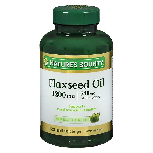 Nature's Bounty Flaxseed Oil 1200 Mg 125 Capsules Kuwait اقراص زيت بذر الكتان لصحة القلب و الشرايين و تقليل دهون الدم و صحة البشرة 125 كبسولة نيتشرز باونتى الكويت