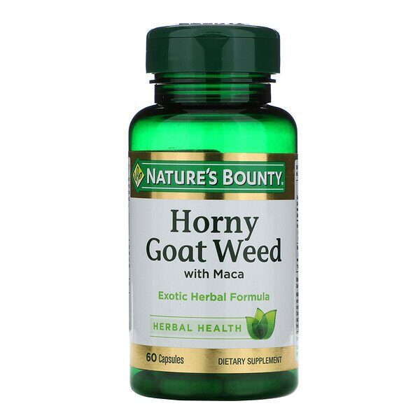 Nature's Bounty Horny Goat Weed with maca 60 Capsules Kuwait كبسولات هورني جوت ويد عشبة العنزة مع ماكا ناتشرز بونتي الكويت
