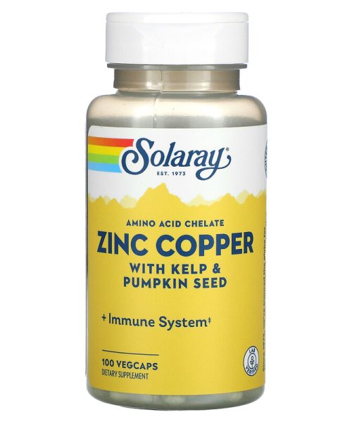Solaray Zinc Copper 100 Vegetarian Capsules