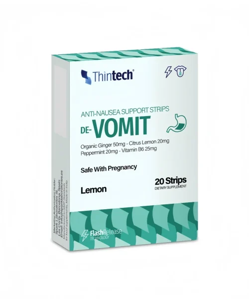 Thintech De-Vomit 20 strips Lemon Flavor For Nausea and Vomiting Kuwait ثينتيك ديا كومفورت 20 شريط بطعم الليمون للغثيان و القىء الكويت