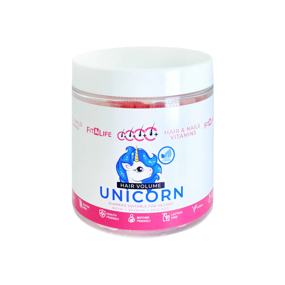 Fit 4 Life Hair Volume Unicorn 300 G 60 Gummies For Hair & Nails