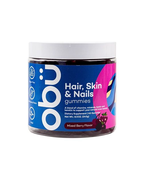 Obu Hair, Skin & Nails Mixed Berry Flavor 60 Gummies