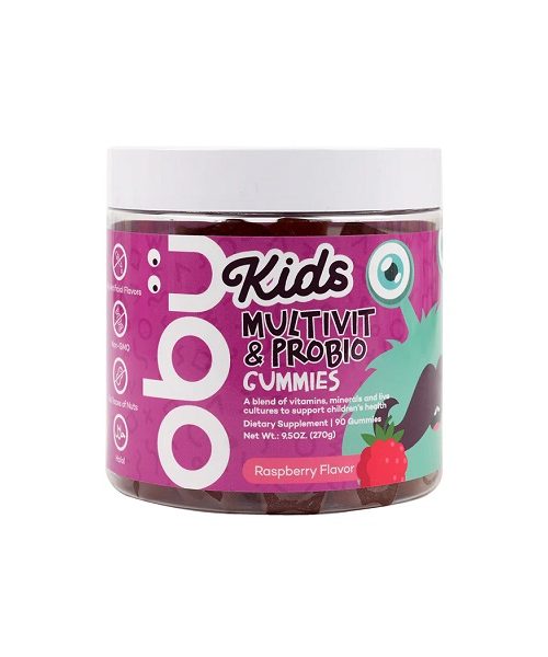 Obu Kids Multivitamin & Probiotic Raspberry Flavor 90 Gummies