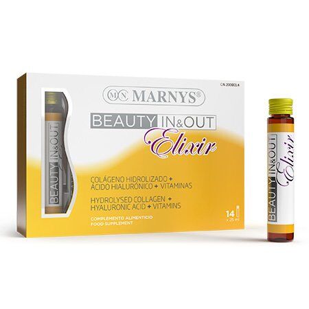 Marnys Beauty In & Out Elixir 14 drinkable Vials Collagen & Vitamins for antiaging